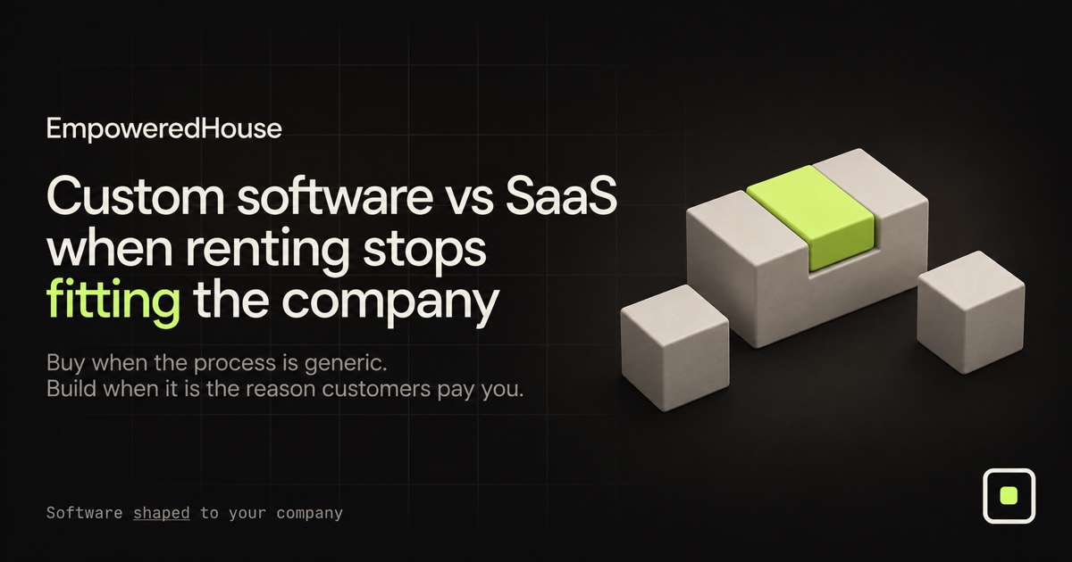 Custom software vs SaaS: when renting stops fitting the company
