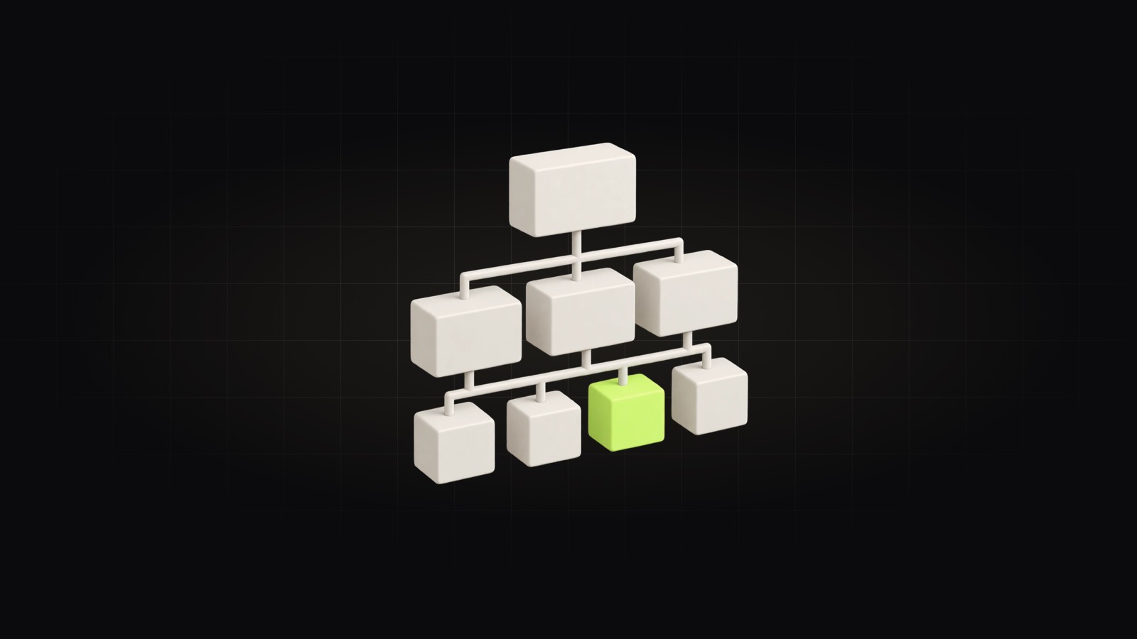 A tree of blocks branching from one goal, with one lime block at the bottom: the number one team moves